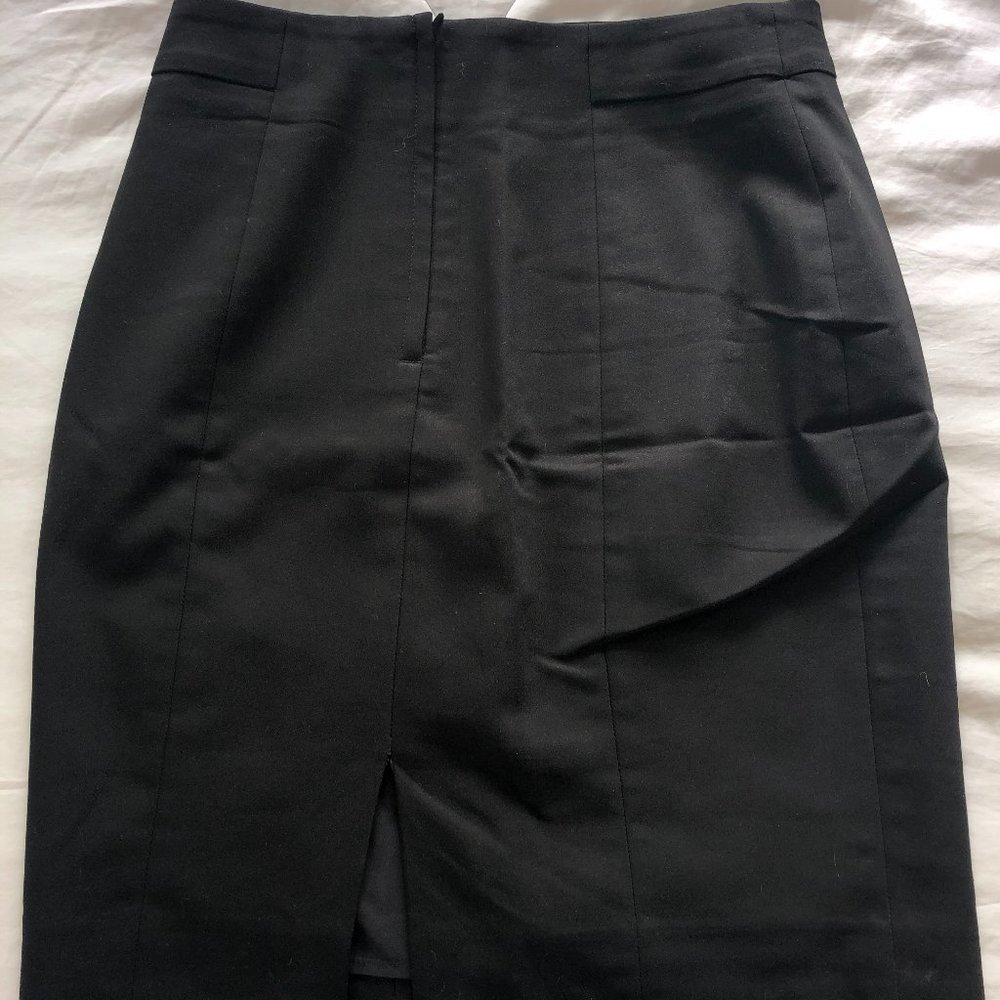 Womens Black Mid-Length Pencil Skirt